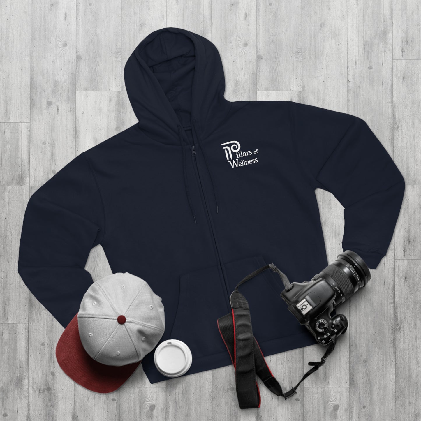 Pillars of Wellness: Unisex Hooded Zip Sweatshirt