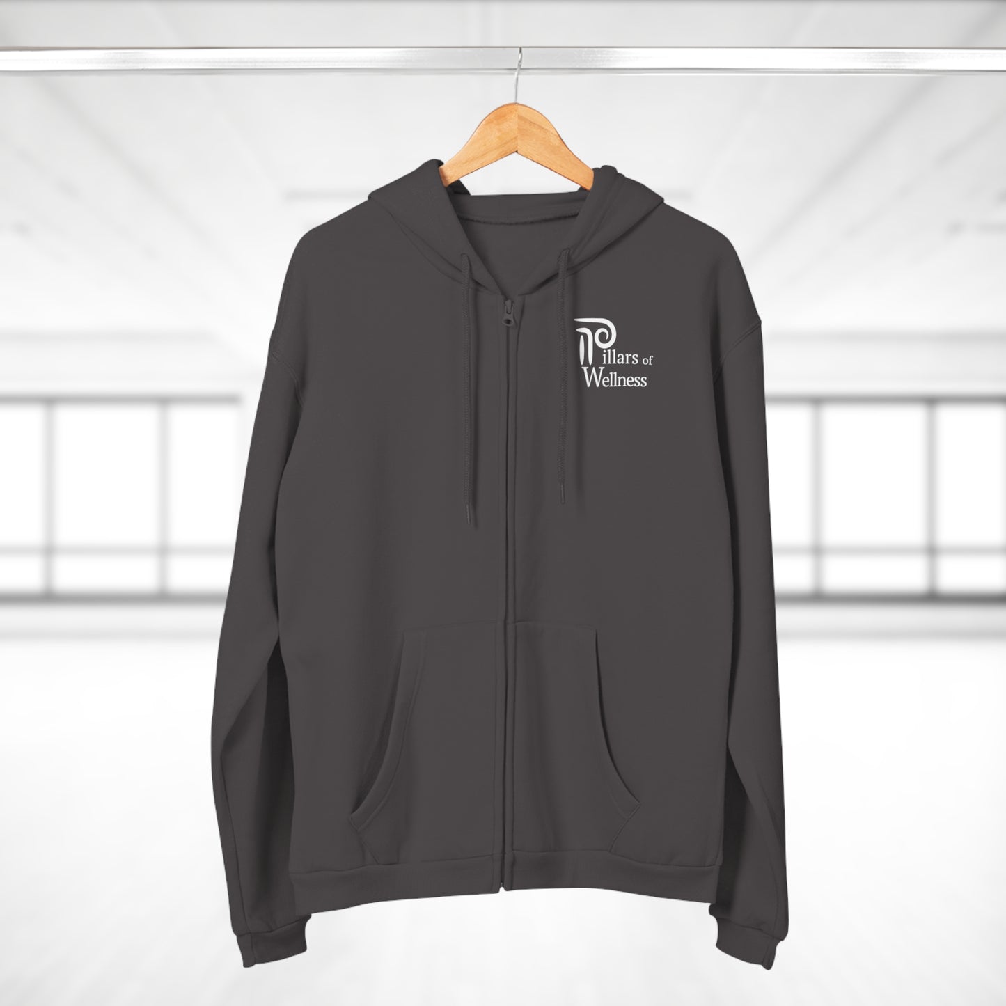 Pillars of Wellness: Unisex Hooded Zip Sweatshirt