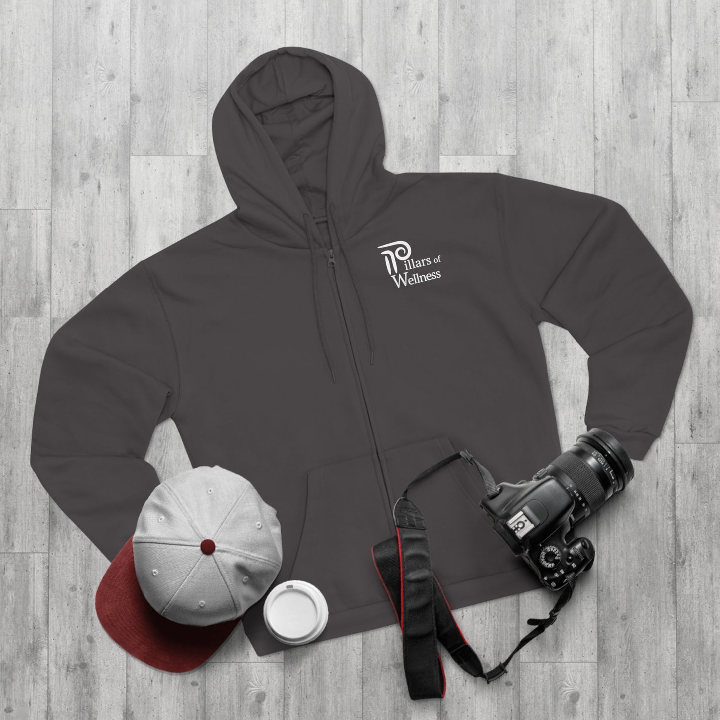 Pillars of Wellness: Unisex Hooded Zip Sweatshirt
