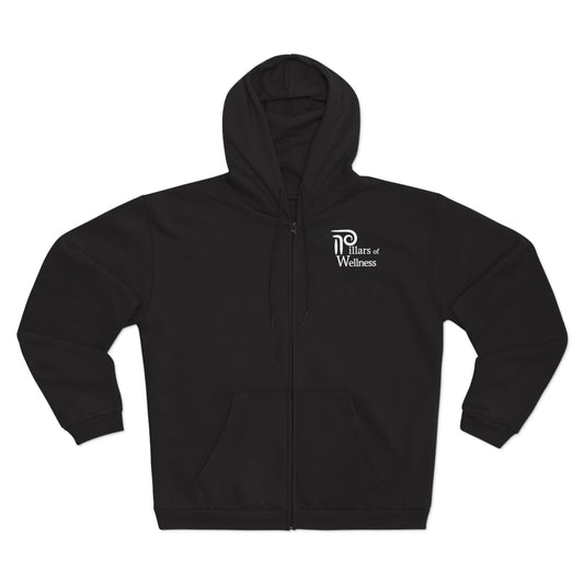 Pillars of Wellness: Unisex Hooded Zip Sweatshirt