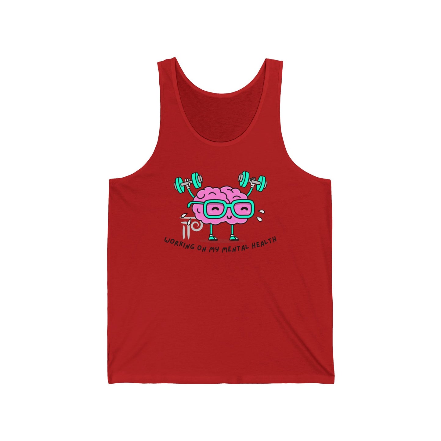 Working on my mental health Unisex Jersey Tank