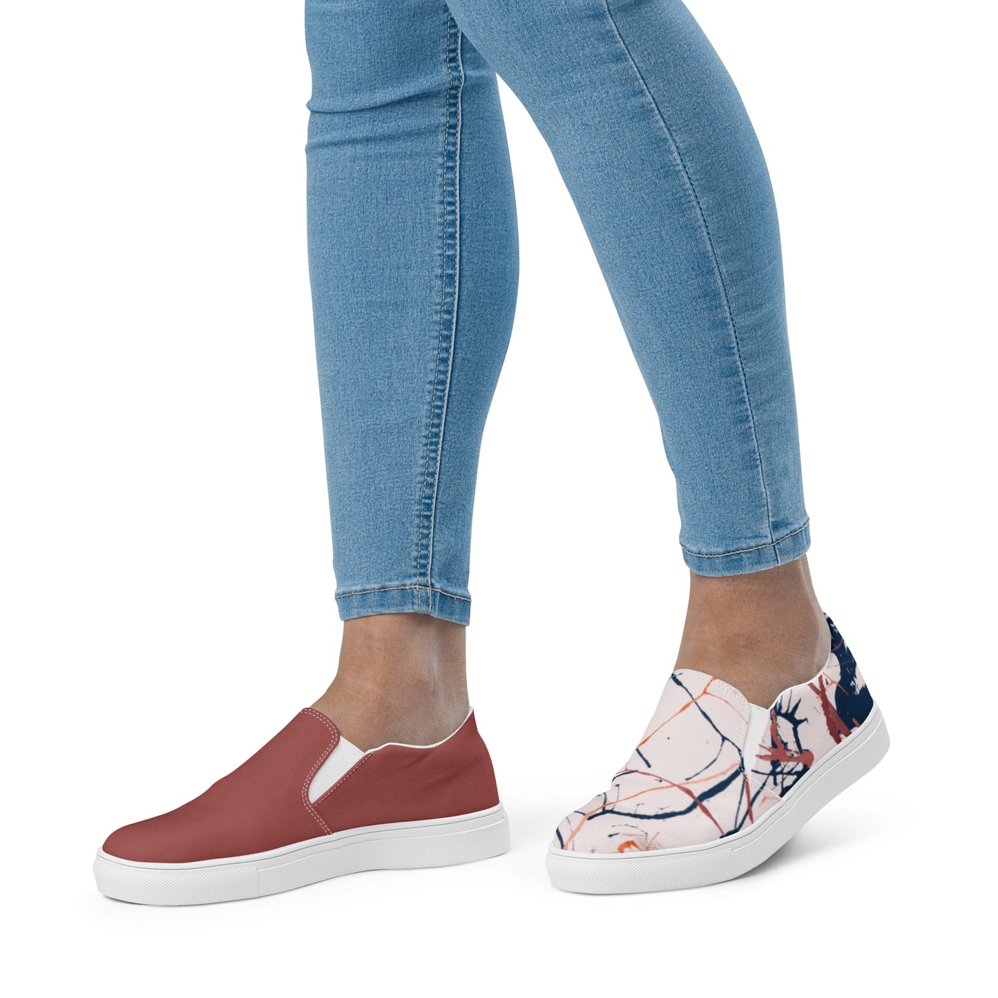 Women’s Pillars slip-on canvas shoes (red)